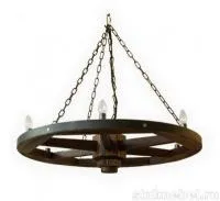 светильник потолочный №2 колесо" массив сосны старение, палисандр, d-2000 ирб заказ