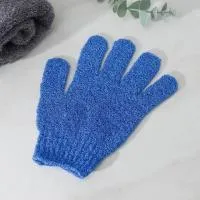 мочалка перчатка массажная однотонная микс, полиэстер, доляна