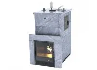 печь для бани изистим геленджик м2 premium в четыр.кожухе из талькохлорита закр.верх бок.вход справа