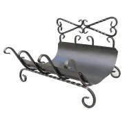 дровница узорная с поддоном черная, банный эксперт